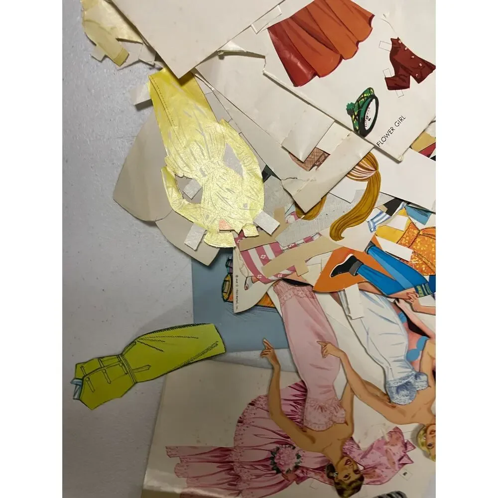 Vintage 1963 Barbie Ken Midge Paper Dolls Book Whitman Costumes Cut Out Set